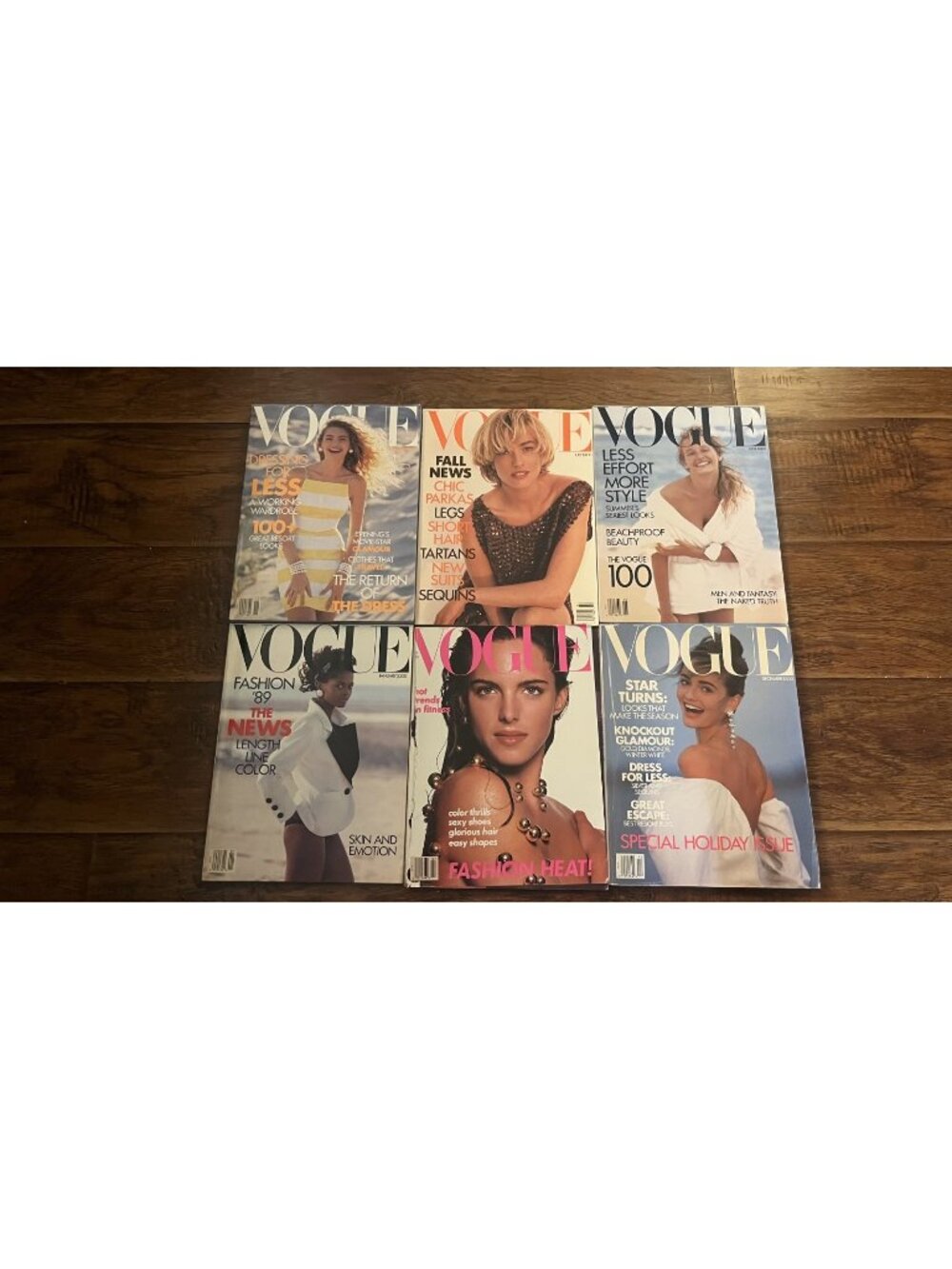 Vintage Lot of 6 LATE  1980s! VOGUE Magazine Collector Set Fashion